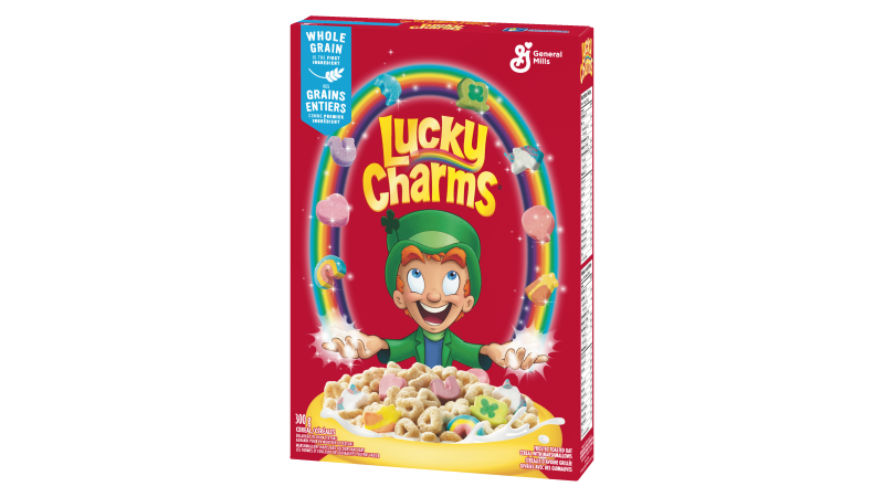 General Mills Lucky Charms Breakfast Cereal with Marshmallows, Family Size,  Whole Grains - 526 g